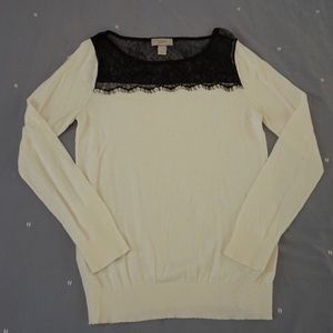 LOFT white and black sweater